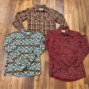 Wranglers and Outdoor Casual Western Youth XL 14/16 Button Down Shirt Bundle